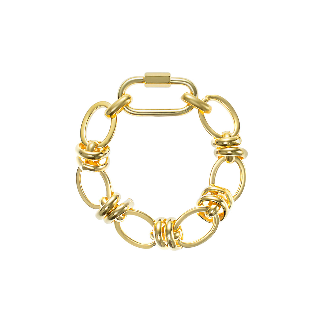 צמיד זהב חוליות אובליות - רוזלינד