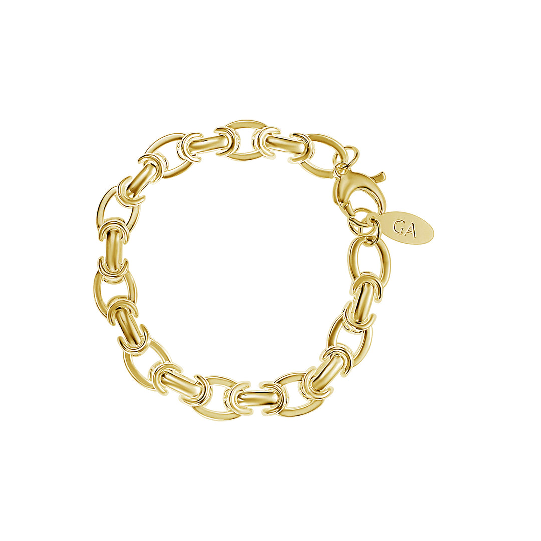 צמיד זהב חוליות אובליות - מרון