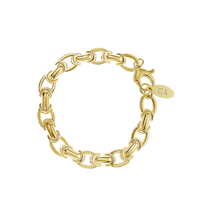 צמיד זהב חוליות אובליות - מרון