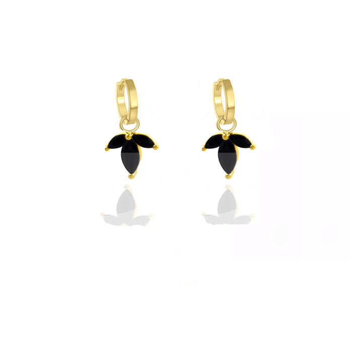 עגילי חישוק זהב -פלור