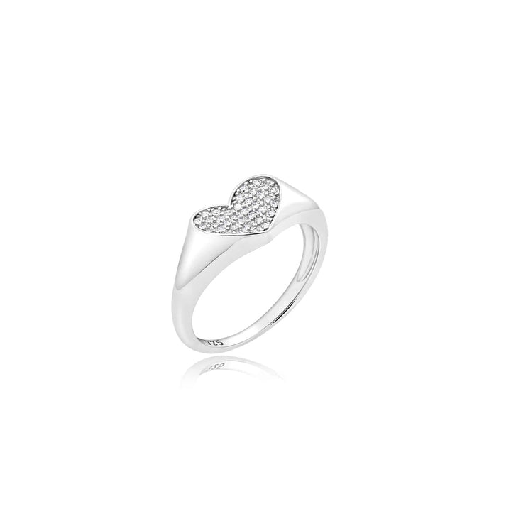 טבעת כסף 925 לב משובץ זירקונים - ג'ולי