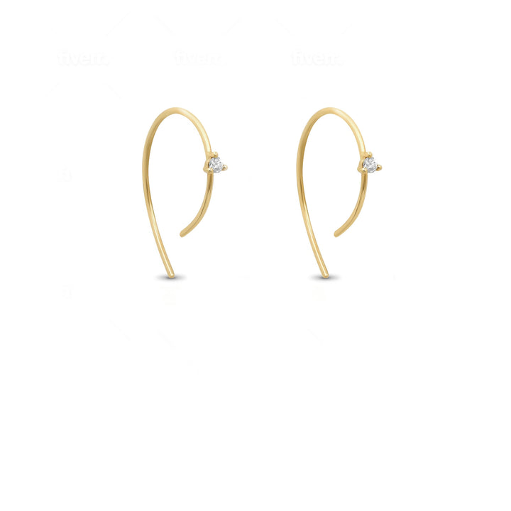 עגילי זהב חישוק פתוח - אדל