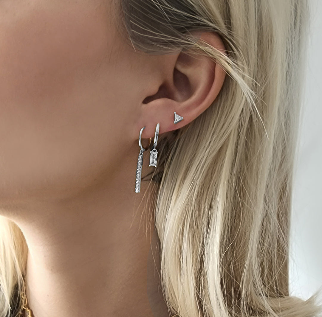 עגילי חישוק כסף - בט