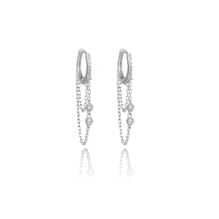 עגילי חישוק ושרשרת כסף - קורה