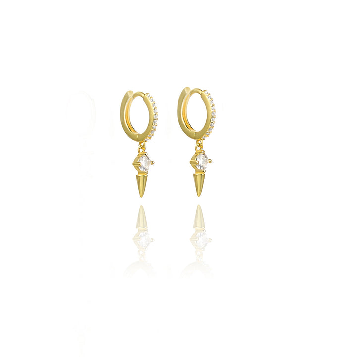 עגילי חישוק זהב 14 קארט - עמית