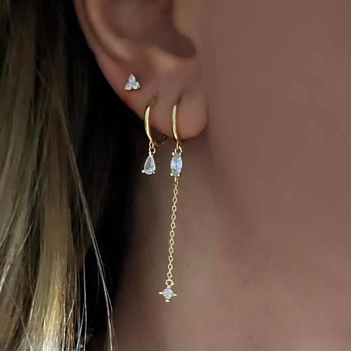 עגילי זהב וכסף צמודים - רובין