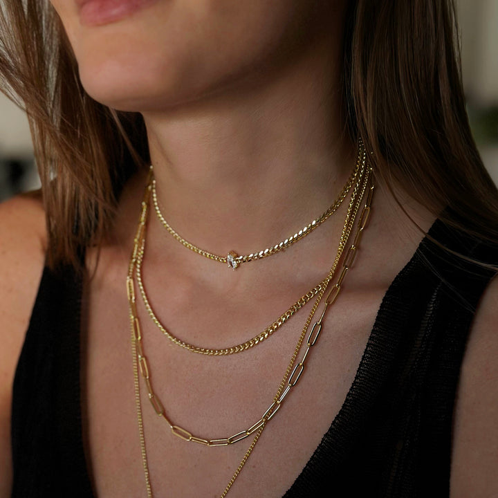 שרשרת צוקר זהב זירקון - לוסיה