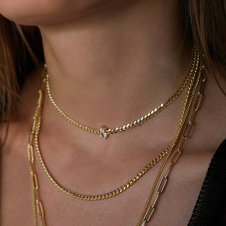 שרשרת צוקר זהב זירקון - לוסיה