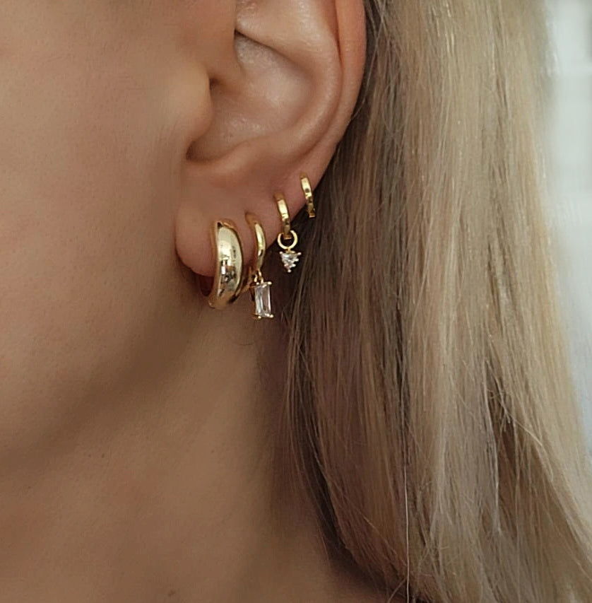 עגילי חישוק זהב ים