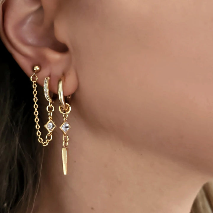 סט עגילי זהב - נאדין