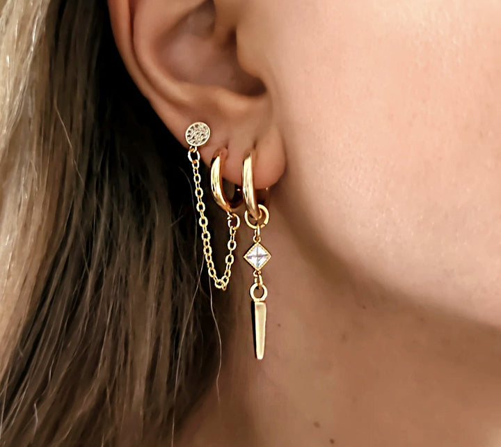 סט עגילי זהב - רונה