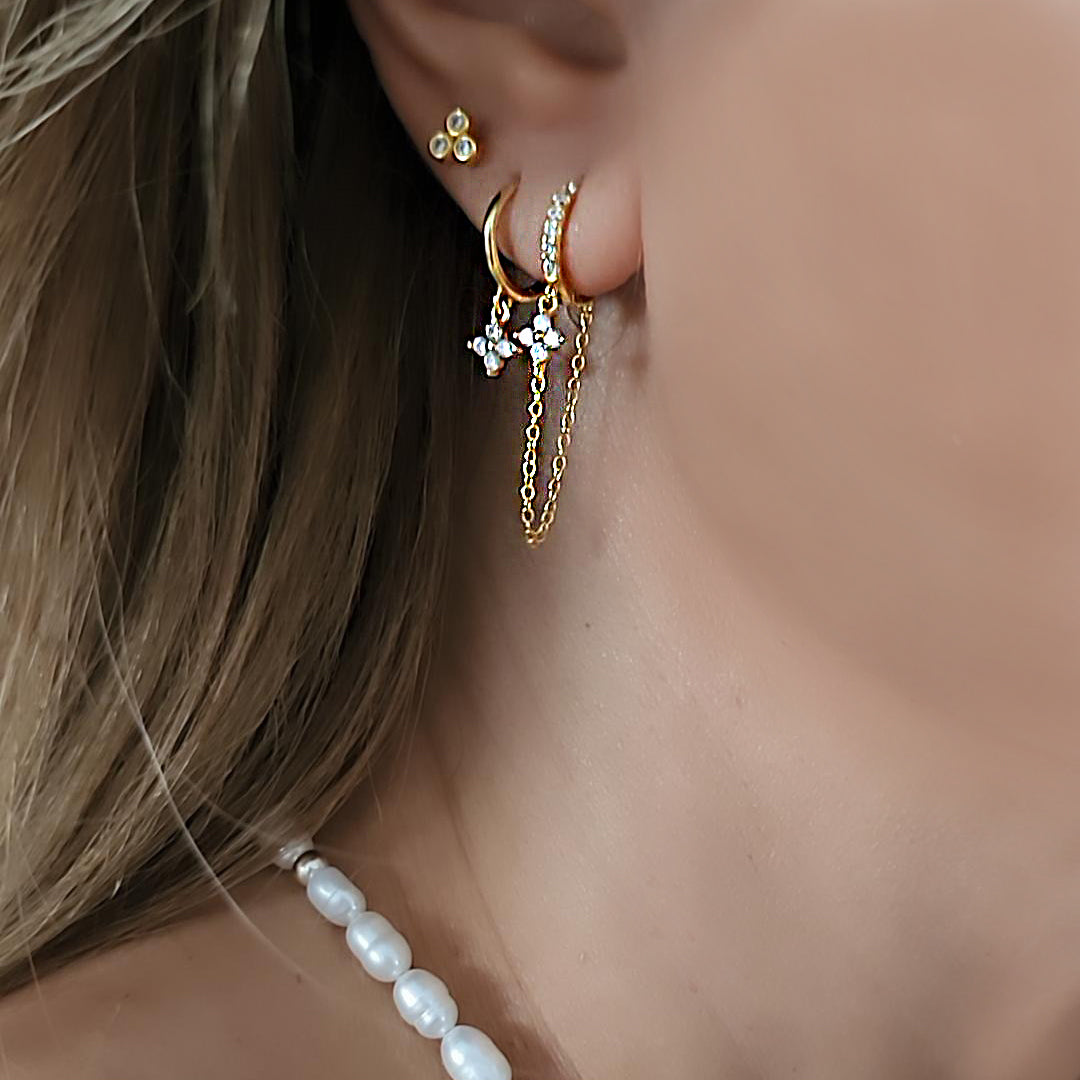 סט עגילי זהב 14 קארט - טלין