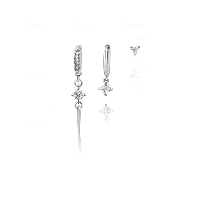 סט עגילי כסף - לי