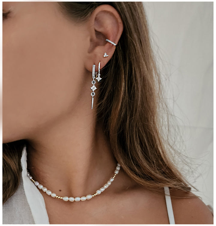 עגילי זהב וכסף צמודים - רובין