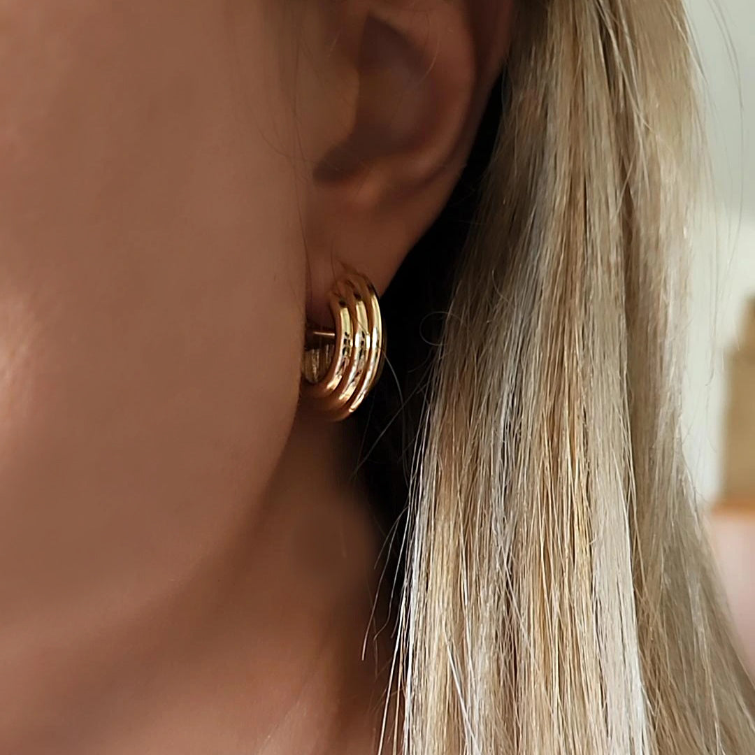 עגילי חישוק זהב - מיקה