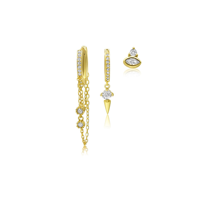 סט עגילי זהב - מילה