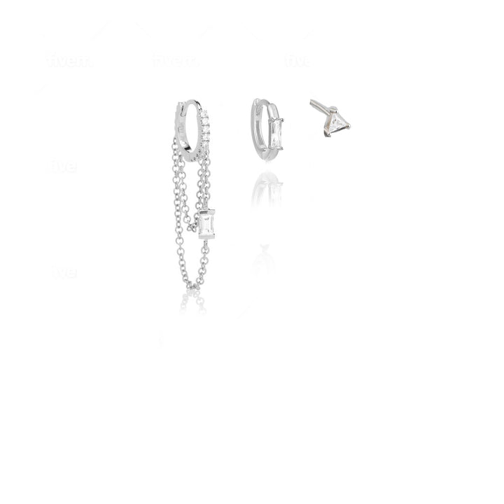 סט עגילי כסף - רים