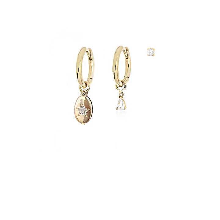 סט עגילי זהב -דסטני