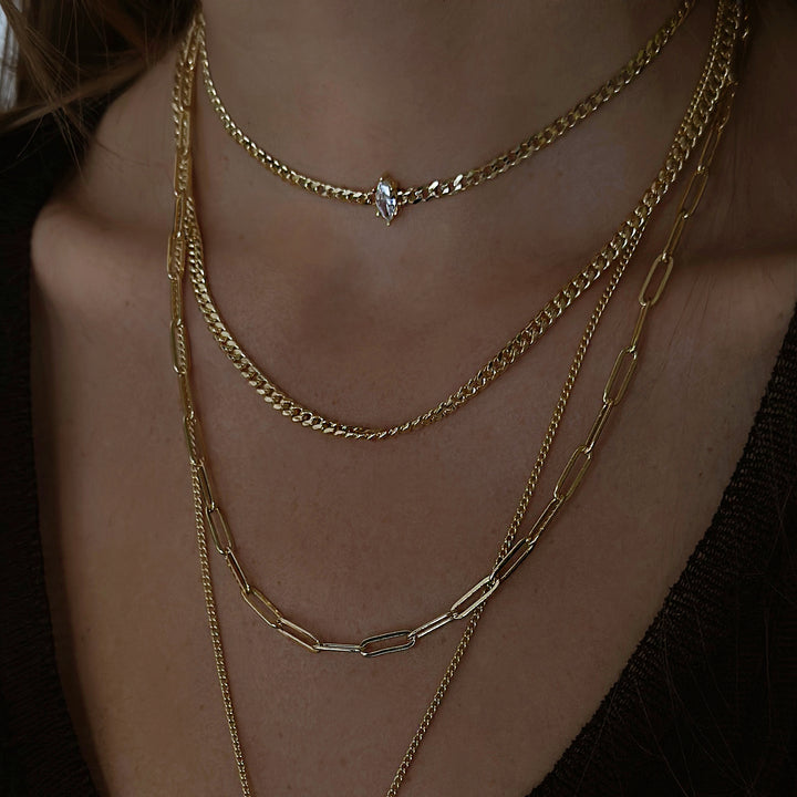 שרשרת צוקר זהב זירקון - לוסיה