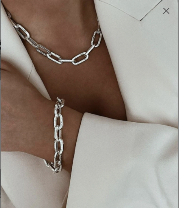 צמיד כסף חוליות מרובעות - שלי