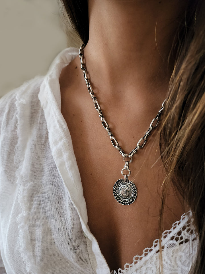 שרשרת כסף מטבע - רייצ'ל