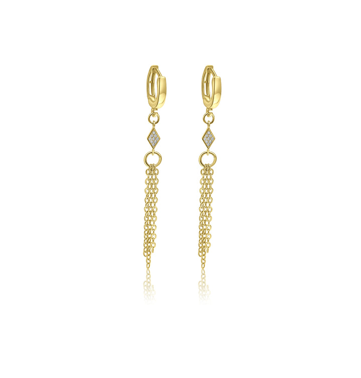 עגילי חישוק זהב ושרשרת - סנדי