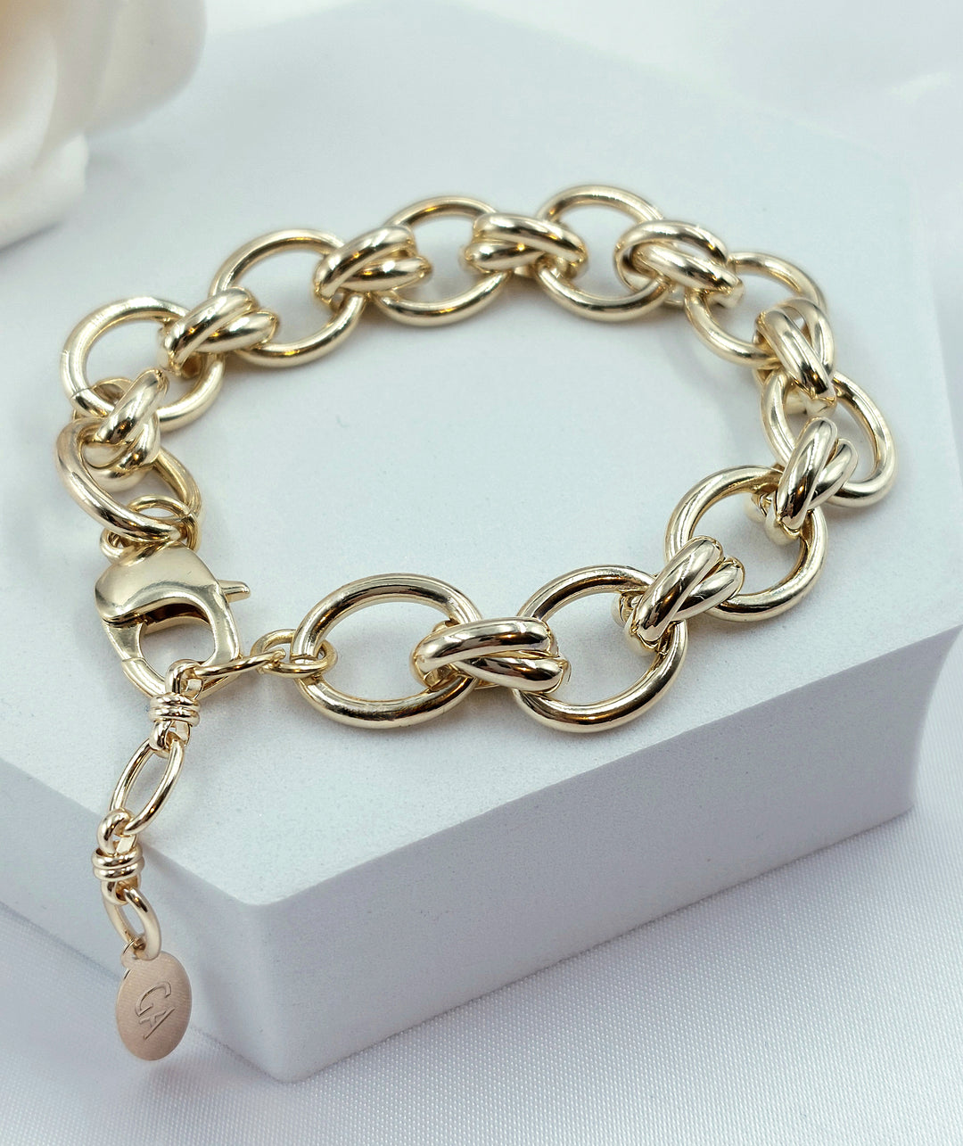 צמיד זהב לולאות אובליות -פרינס