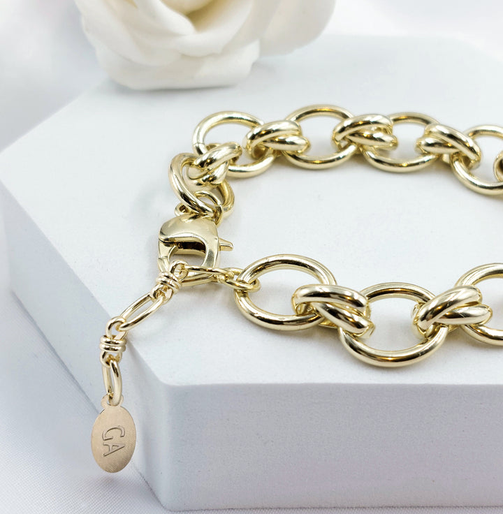 צמיד זהב לולאות אובליות -פרינס