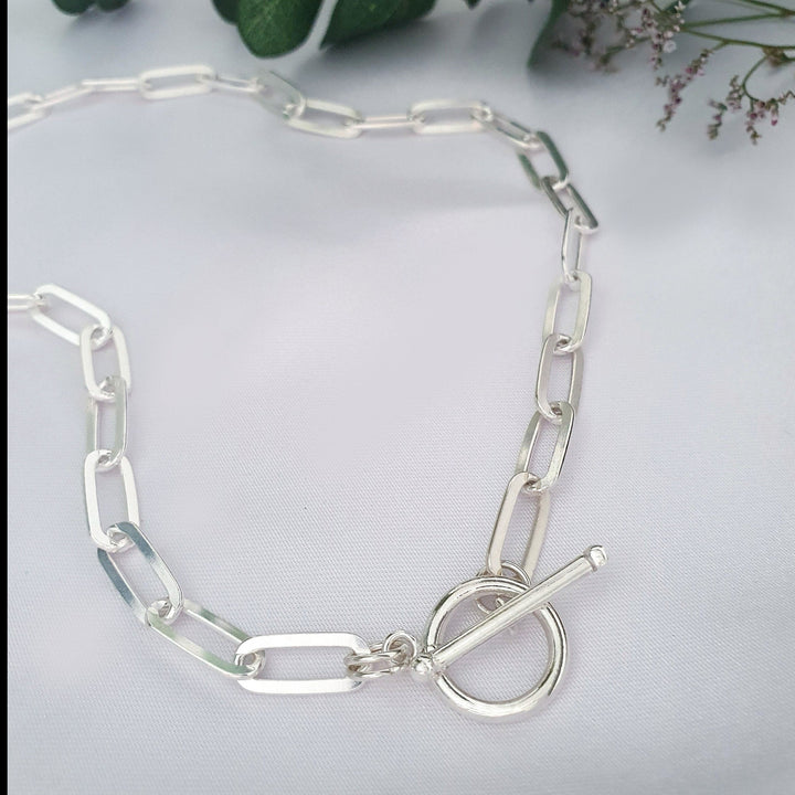 שרשרת כסף 925 סוגר טי - קלריסה