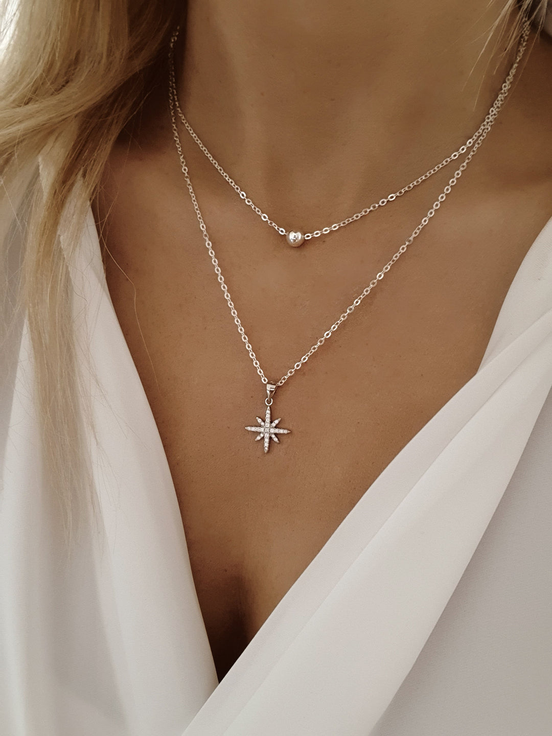 סט שרשראות כסף - אליסון