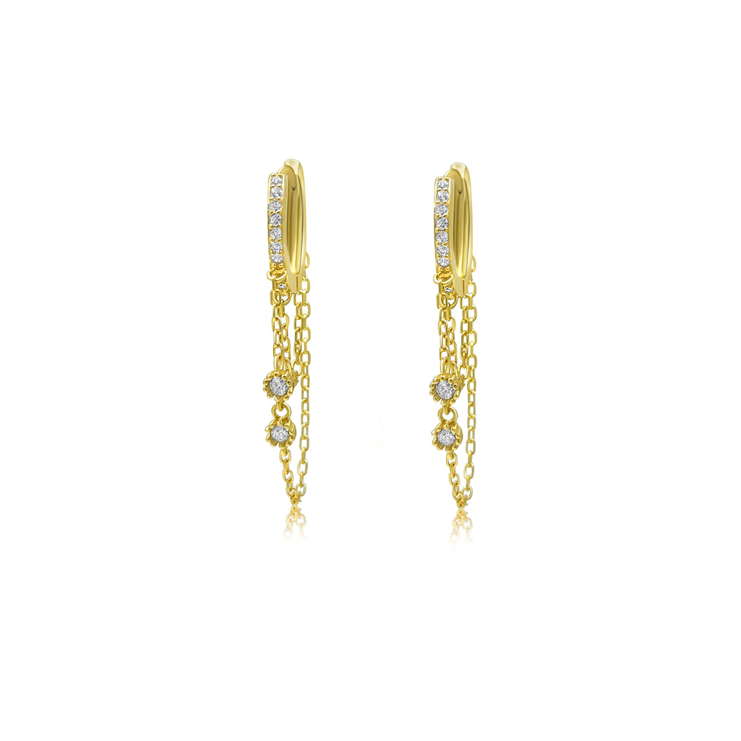 עגילי חישוק ושרשרת זהב - קורה