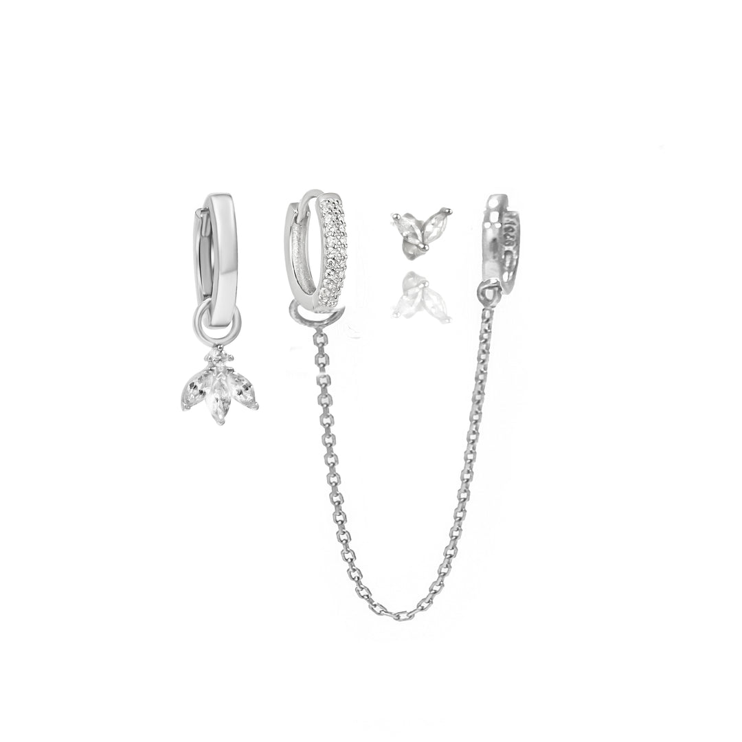 סט עגילי כסף - מארין