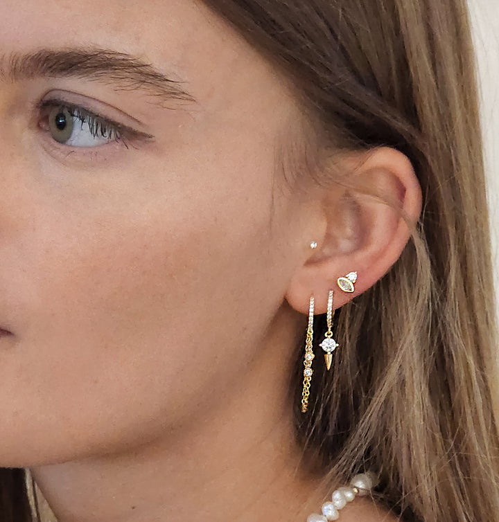 סט עגילי זהב - ליר