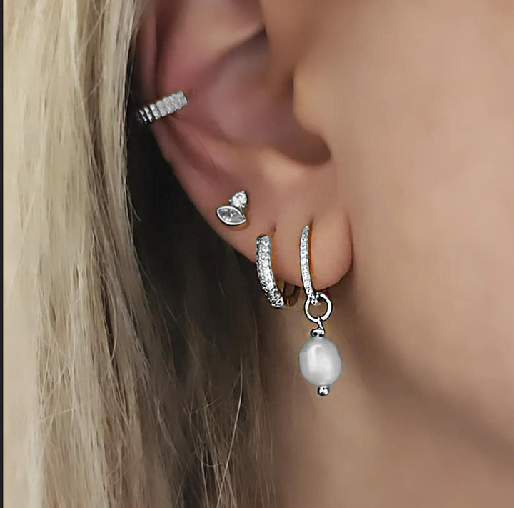 עגילי חישוק כסף - קמרון