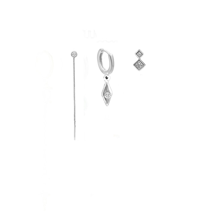 סט עגילי כסף שרשרת ומעויין- סאני